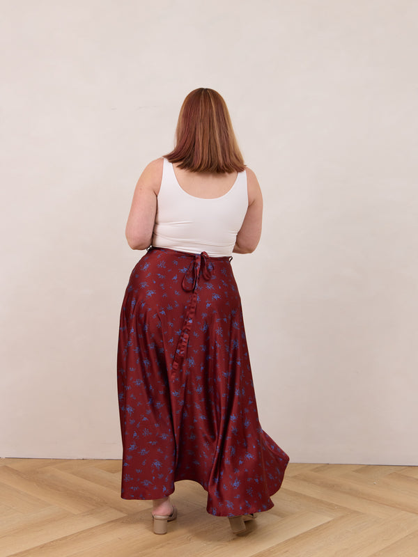 Canadian made maxi wrap skirt slow fashion