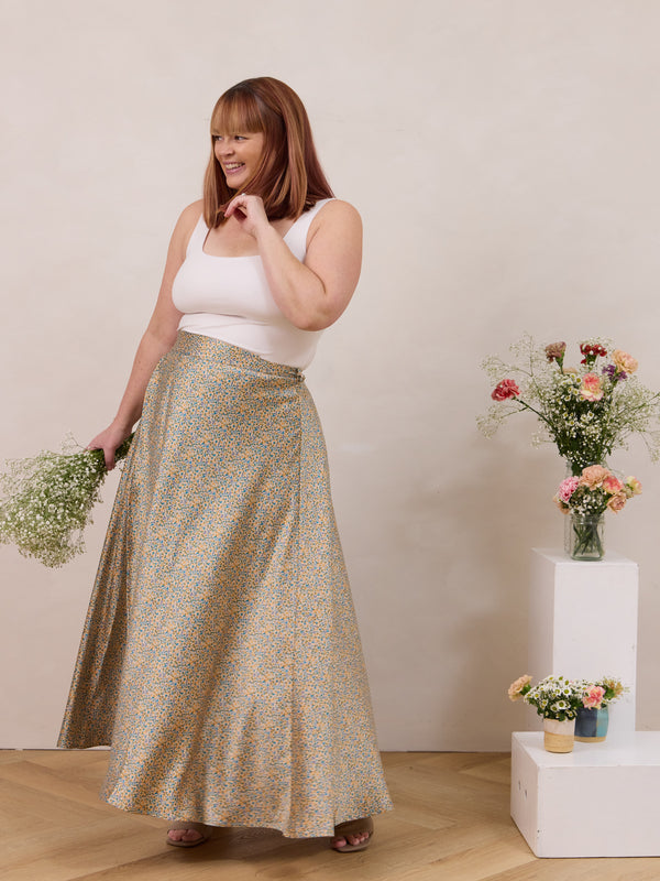 Canadian made maxi wrap skirt slow fashion