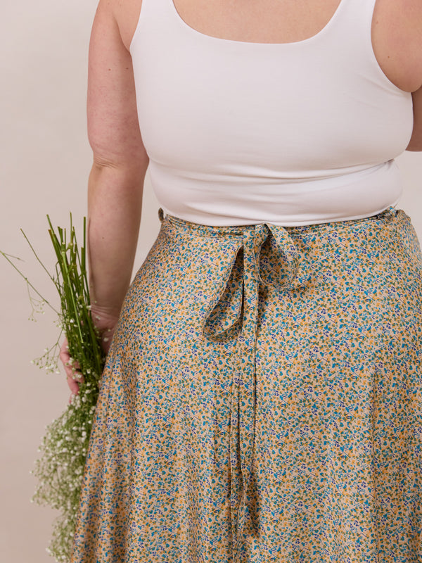 Canadian made maxi wrap skirt slow fashion