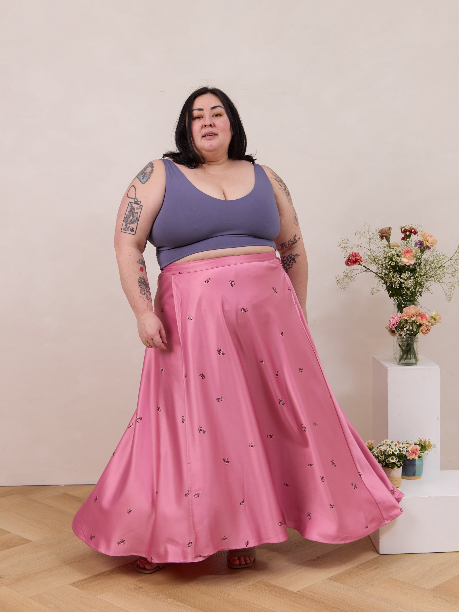 PETAL MAXINE WRAP SKIRT