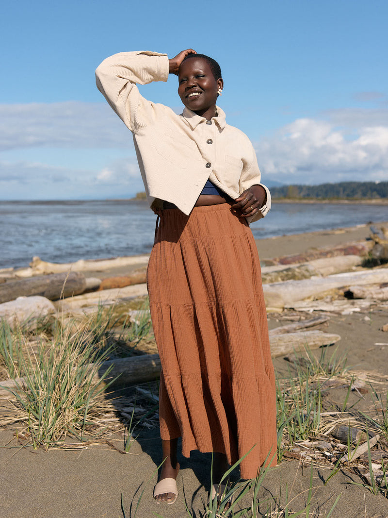 Free Label tiered maxi skirt organic cotton