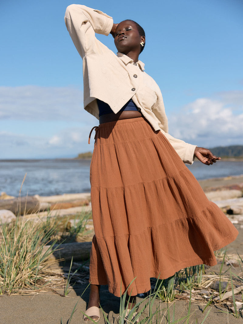 Free Label tiered maxi skirt organic cotton