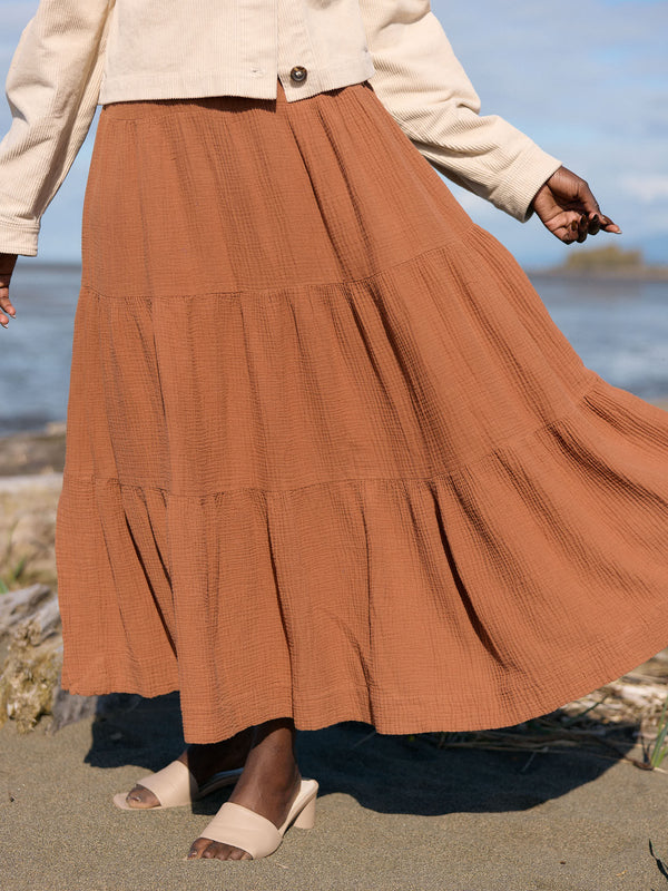 Free Label tiered maxi skirt organic cotton