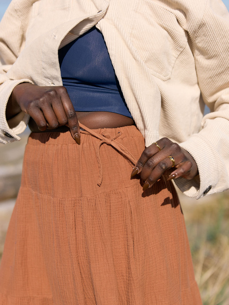 Free Label tiered maxi skirt organic cotton