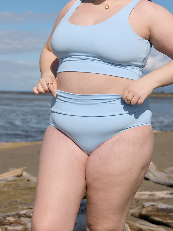 plus size bikini bottom roll down waistband