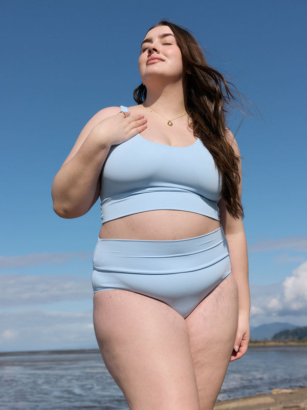 plus size bikini bottom roll down waistband