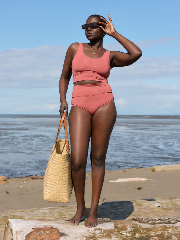 Free Label sustainable bikini bottom roll down waistband