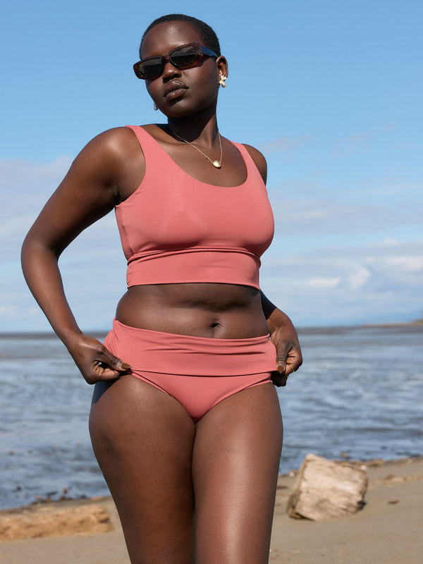 Free Label sustainable bikini bottom roll down waistband