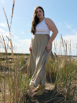 Canadian made maxi wrap skirt, wedding guest outfit
