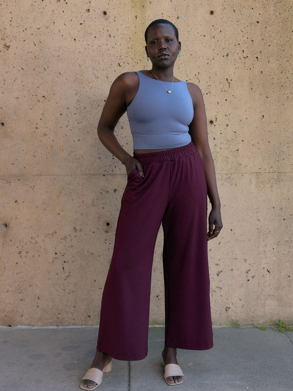 Free Label bamboo wide leg pants made in Canada