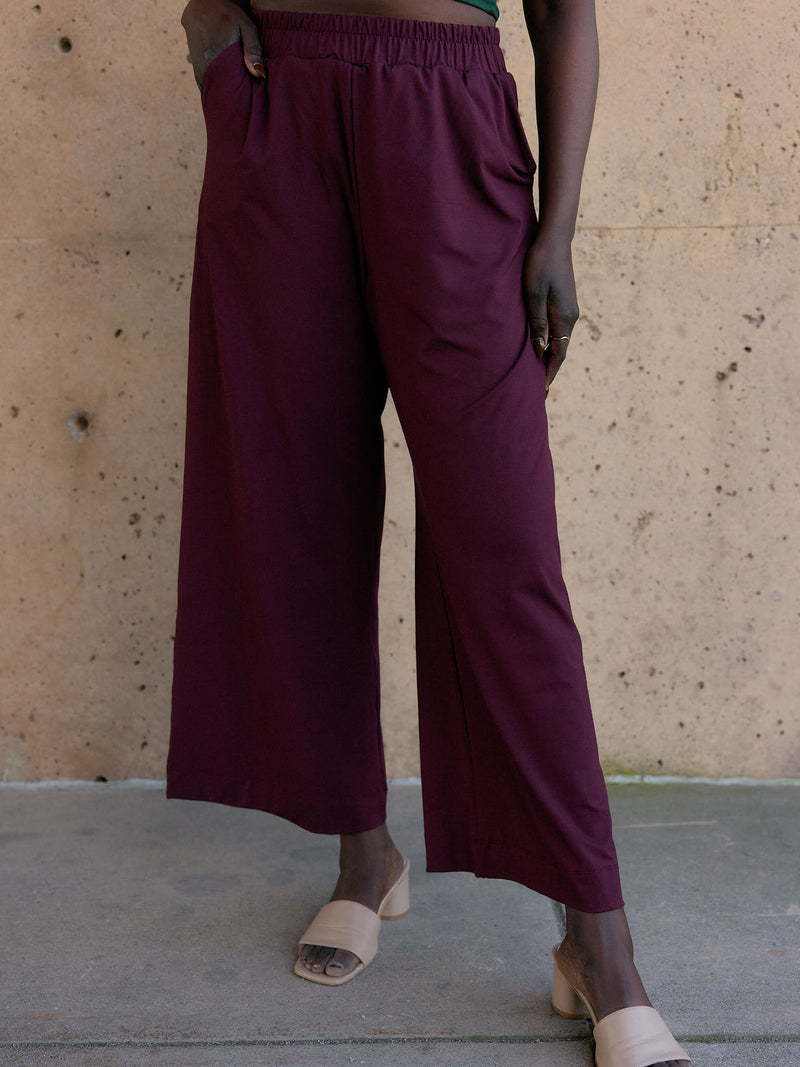Free Label bamboo wide leg pants made in Canada