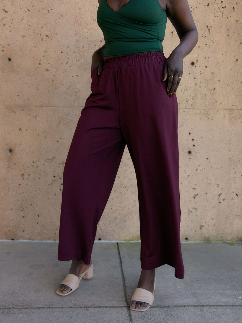 Free Label bamboo wide leg pants made in Canada