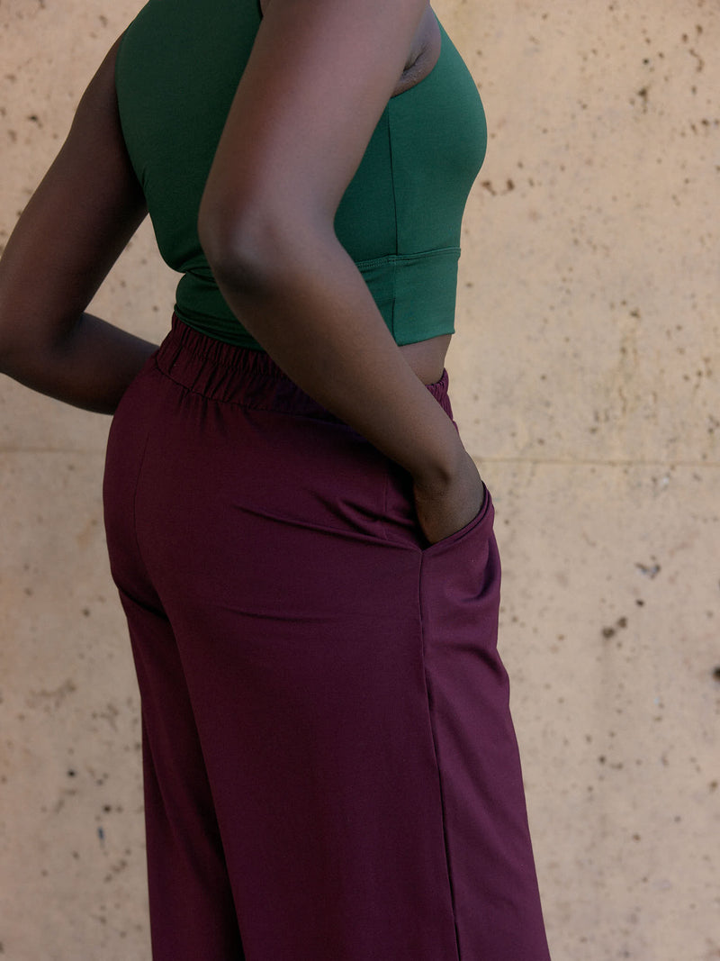 Free Label bamboo wide leg pants made in Canada