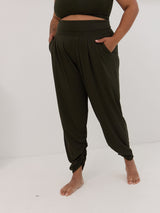 Free Label dark green sunday pant, canadian made loungewear 