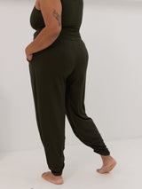 Free Label dark green sunday pant, canadian made loungewear 