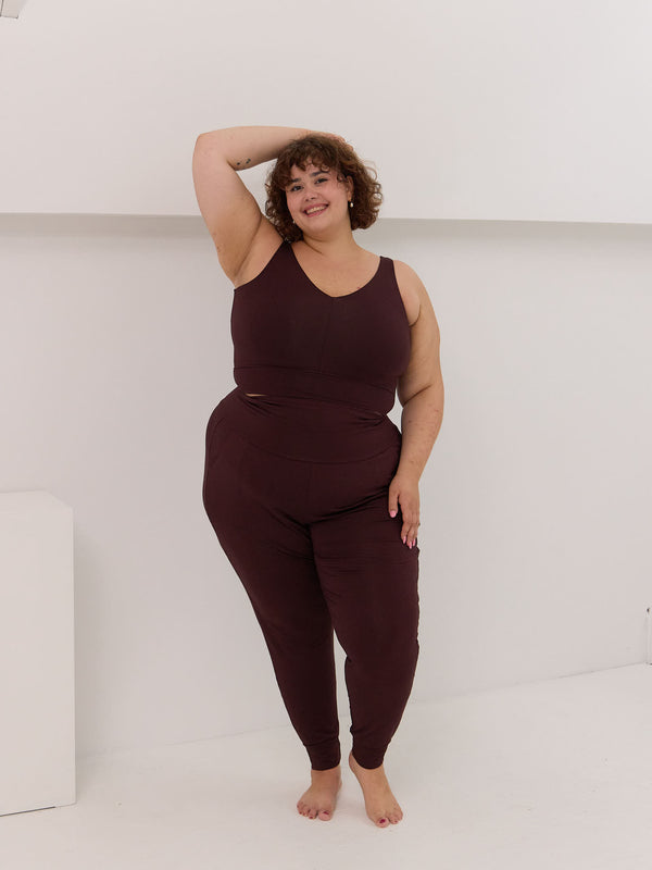 Cherry Cola Fir Jogger by Free Label, Canadian made bamboo joggers