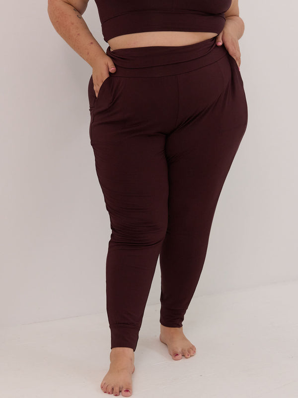 Cherry Cola Fir Jogger by Free Label, Canadian made bamboo joggers