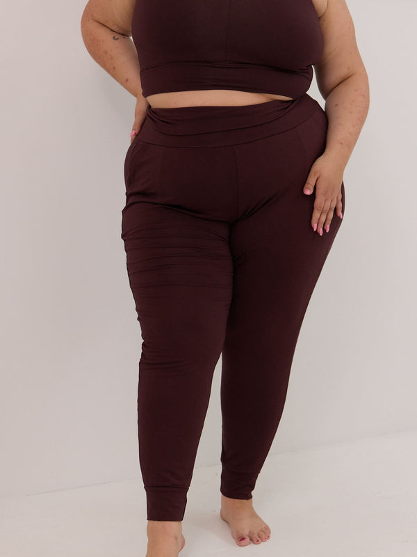 Cherry Cola Fir Jogger by Free Label, Canadian made bamboo joggers