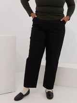 BLACK COTTON TAYLOR PANT