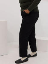 curve friendly utility pant. Non stretch straight leg pants made in canada. size inclusive