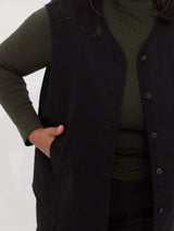 Free Label black reversible organic cotton vest with pockets. Utility vest. PLus size