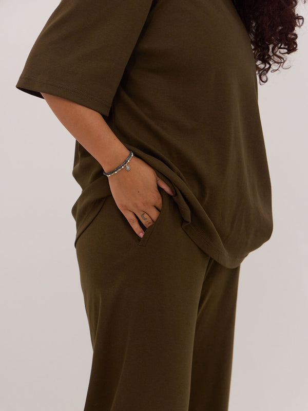Made in Canada olive cotton lounge set