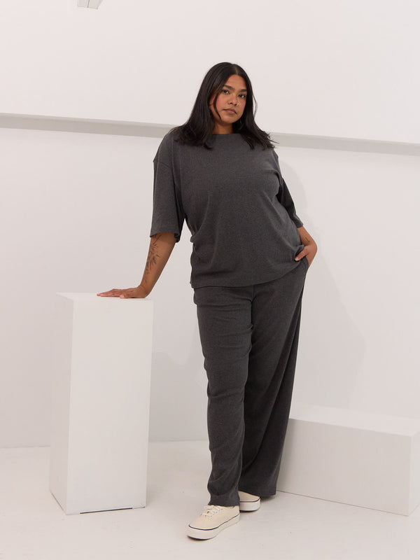 Free Label cotton microrib matching lounge set