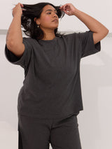 The perfect oversized tee cotton made in canada grey