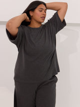 The perfect oversized tee cotton made in canada grey