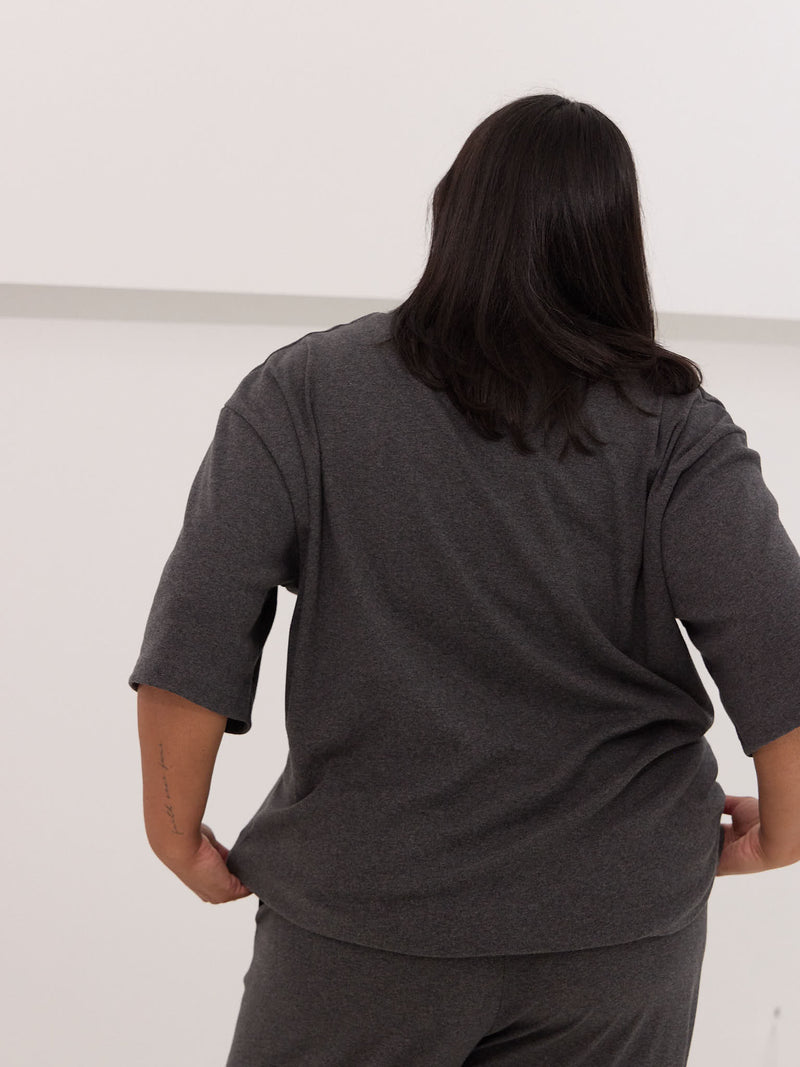 The perfect oversized tee cotton made in canada grey