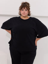 The perfect oversized tee cotton plus size black