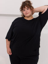 The perfect oversized tee cotton plus size black