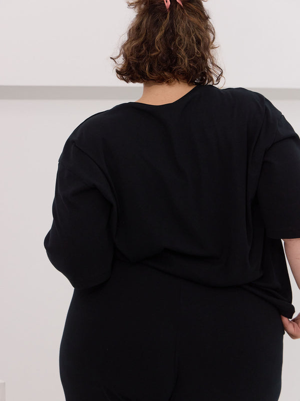 The perfect oversized tee cotton plus size black