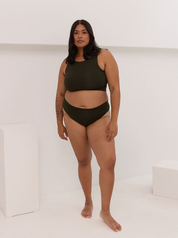 Nori dark green kimmie undie made in canada bamboo underwear