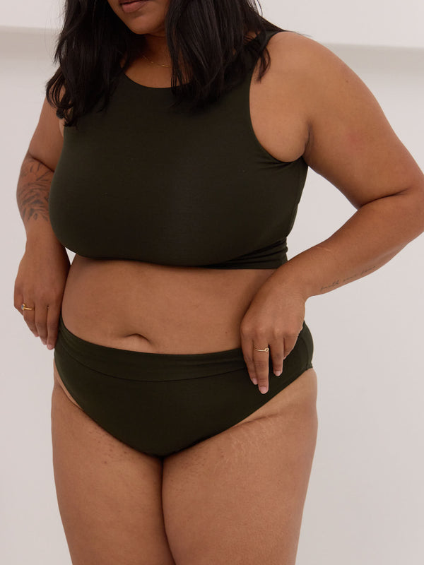 Nori dark green kimmie undie made in canada bamboo underwear