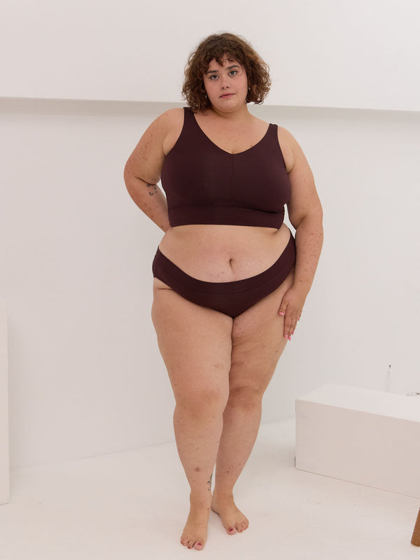 Cherry Cola dark red kimmie undie made in canada bamboo underwear
