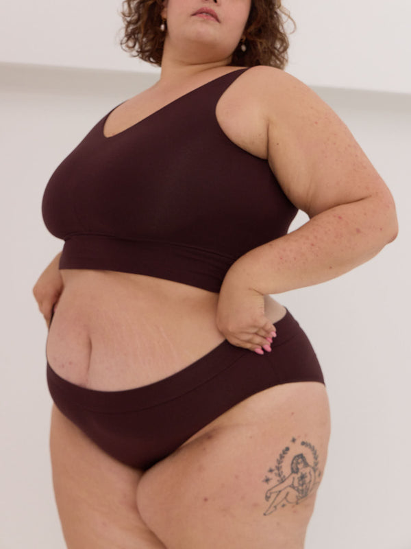 Cherry Cola dark red kimmie undie made in canada bamboo underwear