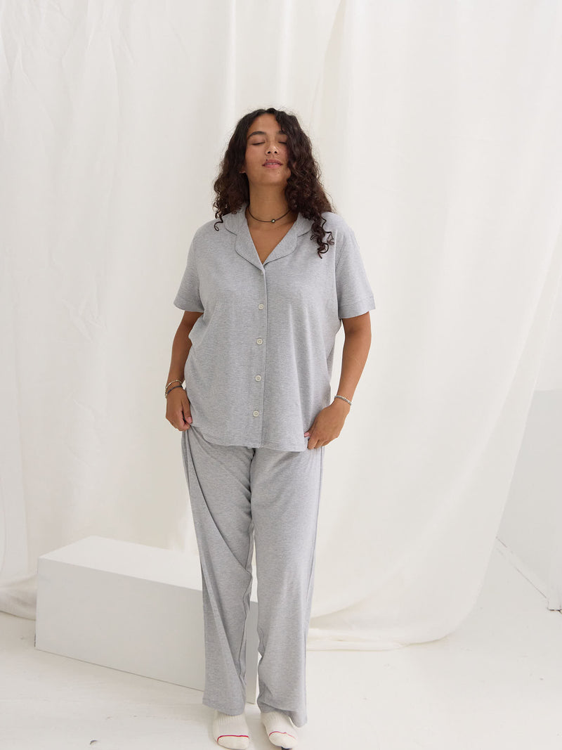 MELANGE GREY MAGGIE PJ SHIRT