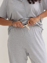 sustainable canadian made lyocell pajama pants, matching grey pjs