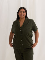 sustainable lyocell pjs, green plus size pajamas, made in canada