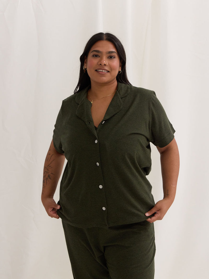 sustainable lyocell pjs, green plus size pajamas, made in canada