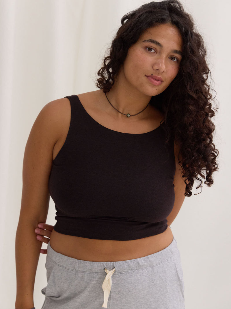 Free Label wireless elastic free bra, nursing bra, dark brown