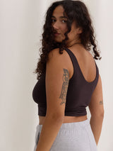 Free Label wireless elastic free bra, nursing bra, dark brown