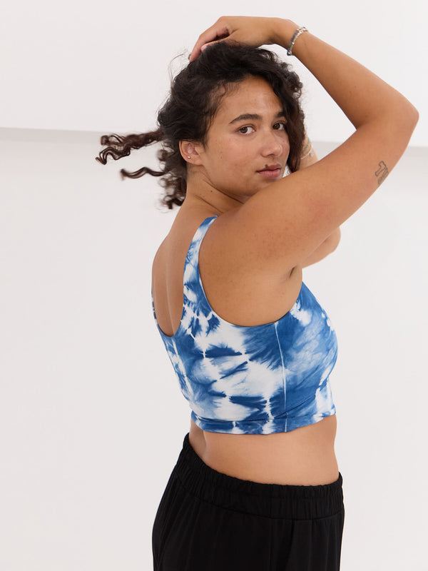Natural Indigo Dye Bralette, one of a kind wearable art, made in canada