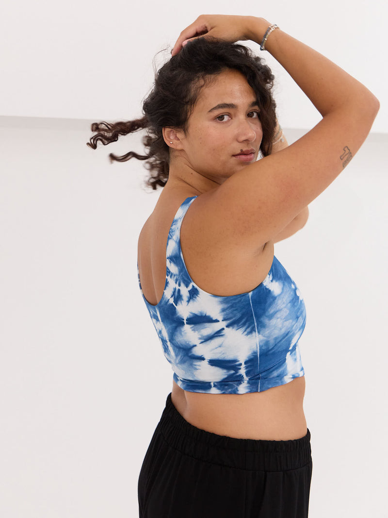 Natural Indigo Dye Bralette, one of a kind wearable art, made in canada