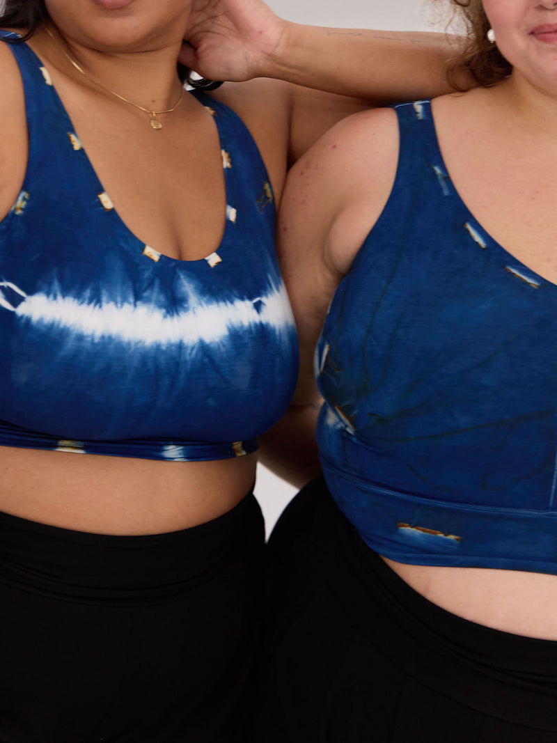 Natural Indigo Dye Bralette, one of a kind wearable art, made in canada