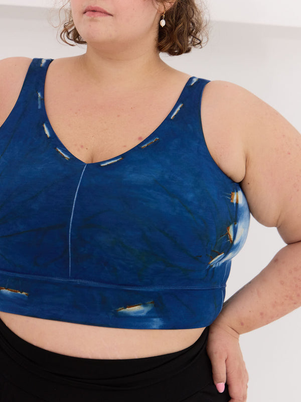 Natural Indigo Dye Bralette, one of a kind wearable art, made in canada
