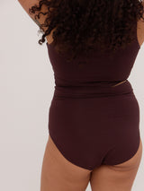 Dark red cherry cola high rise bamboo underwear made in canada