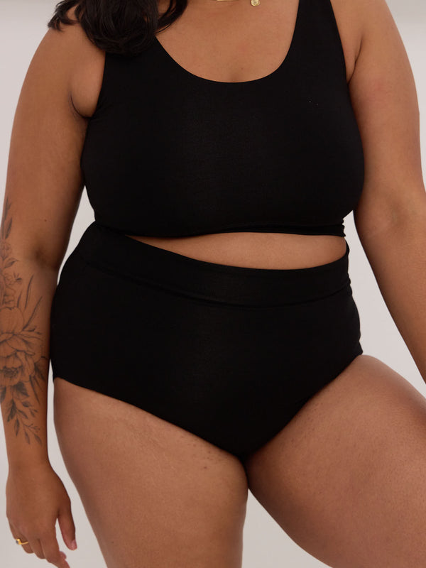 Free Label ultra high rise underwear bamboo panties