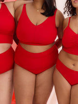 Wirefree reversible sports bra made in Canada in red